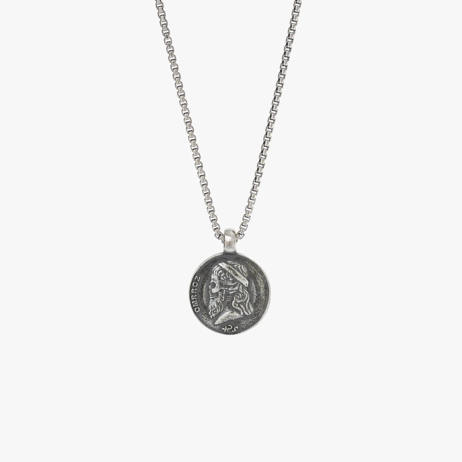 Sterling Silver Ancient Greek Skull Coin Necklace - Pendant Only - PRIVATE SALE sold by Degs & Sal