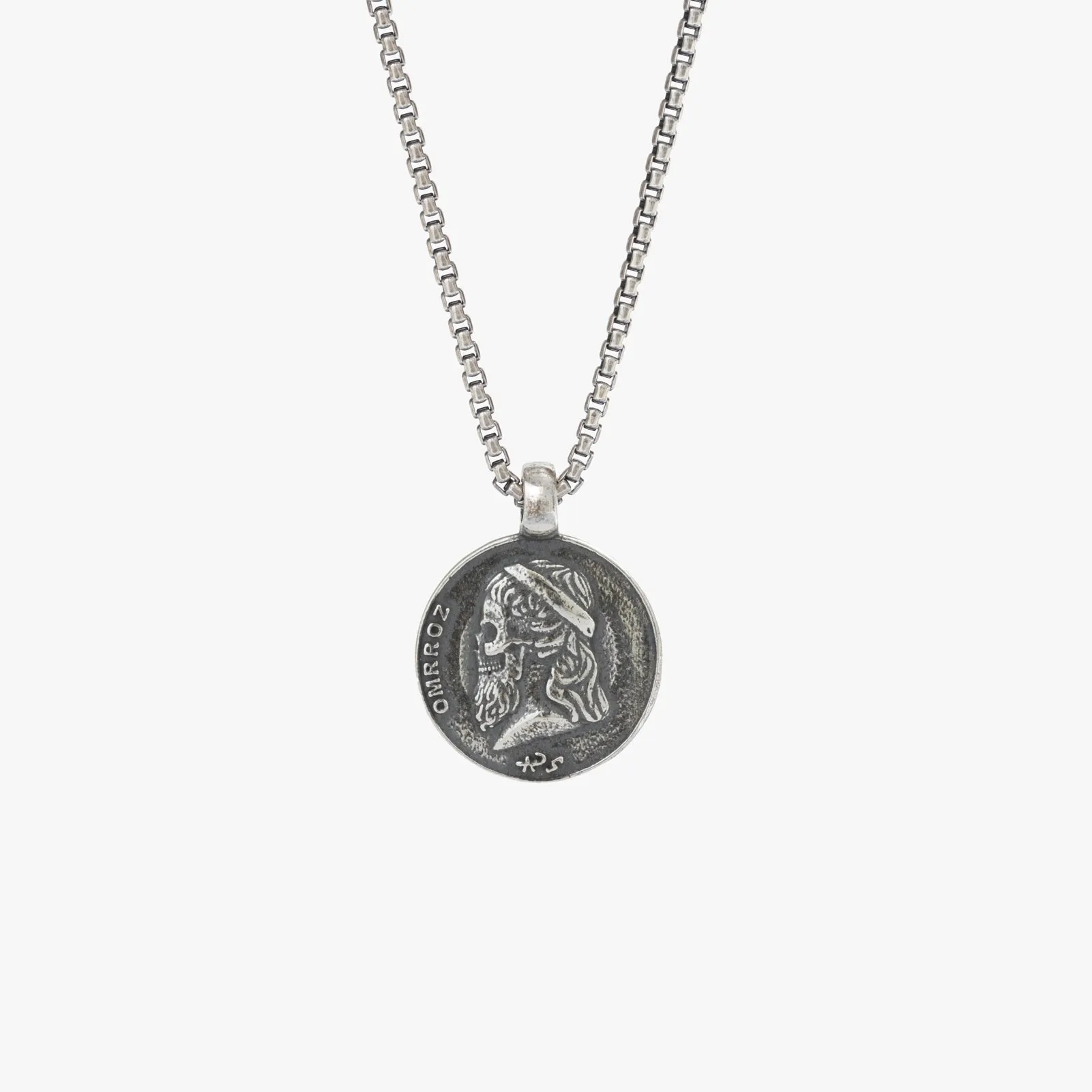 Sterling Silver Ancient Greek Skull Coin Necklace - Pendant Only - PRIVATE SALE sold by Degs & Sal product image thumbnail 5