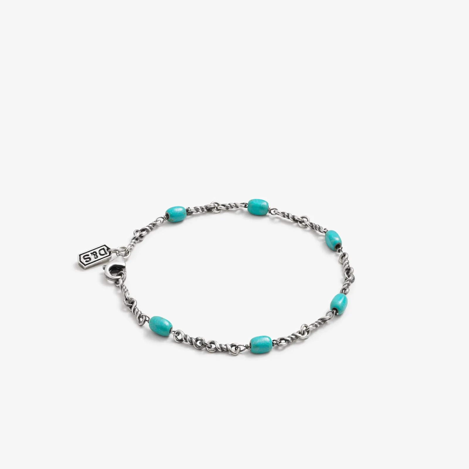 Sterling Silver Turquoise Twisted Cable Chain Bracelet - PRIVATE SALE sold by Degs & Sal