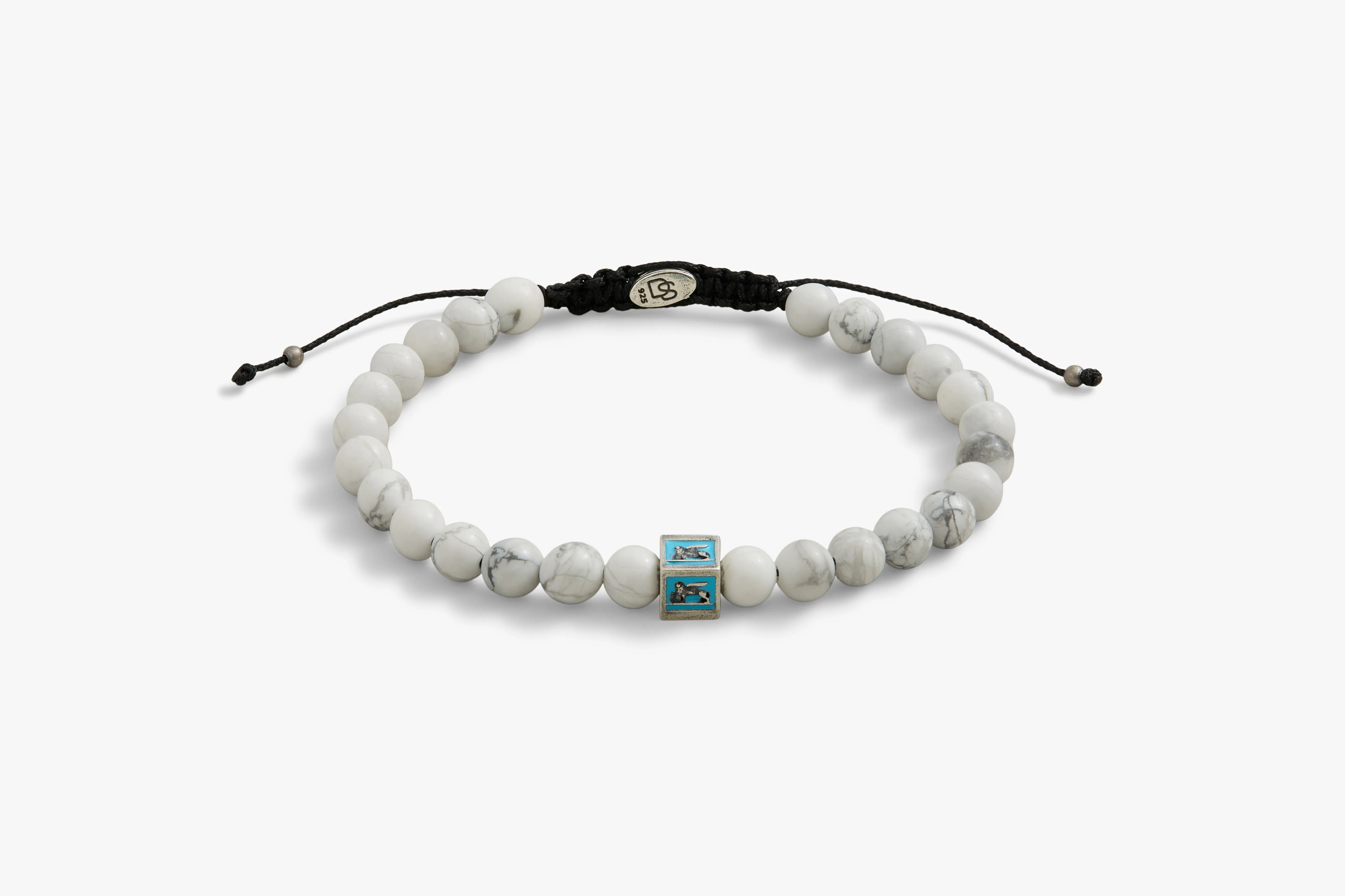 Turquoise Venetian Lion Bracelet with Howlite Beads sold by Degs & Sal