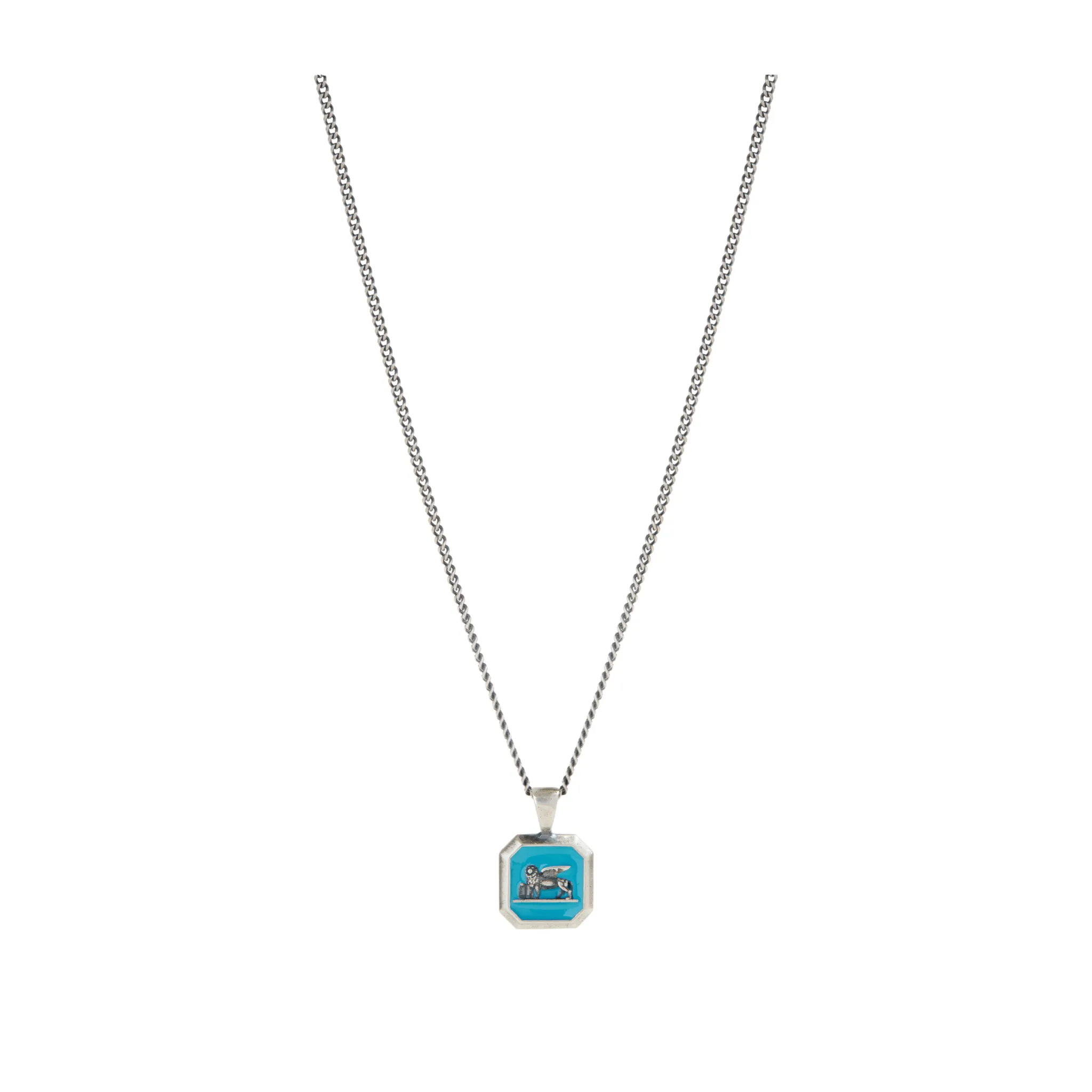 Turquoise Venetian Lion Pendant Necklace sold by Degs & Sal