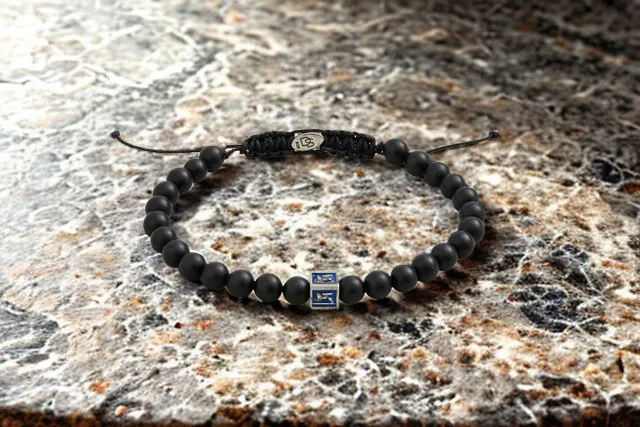 Royal Blue Venetian Lion Bracelet with Black Onyx Beads sold by Degs & Sal product image thumbnail 2