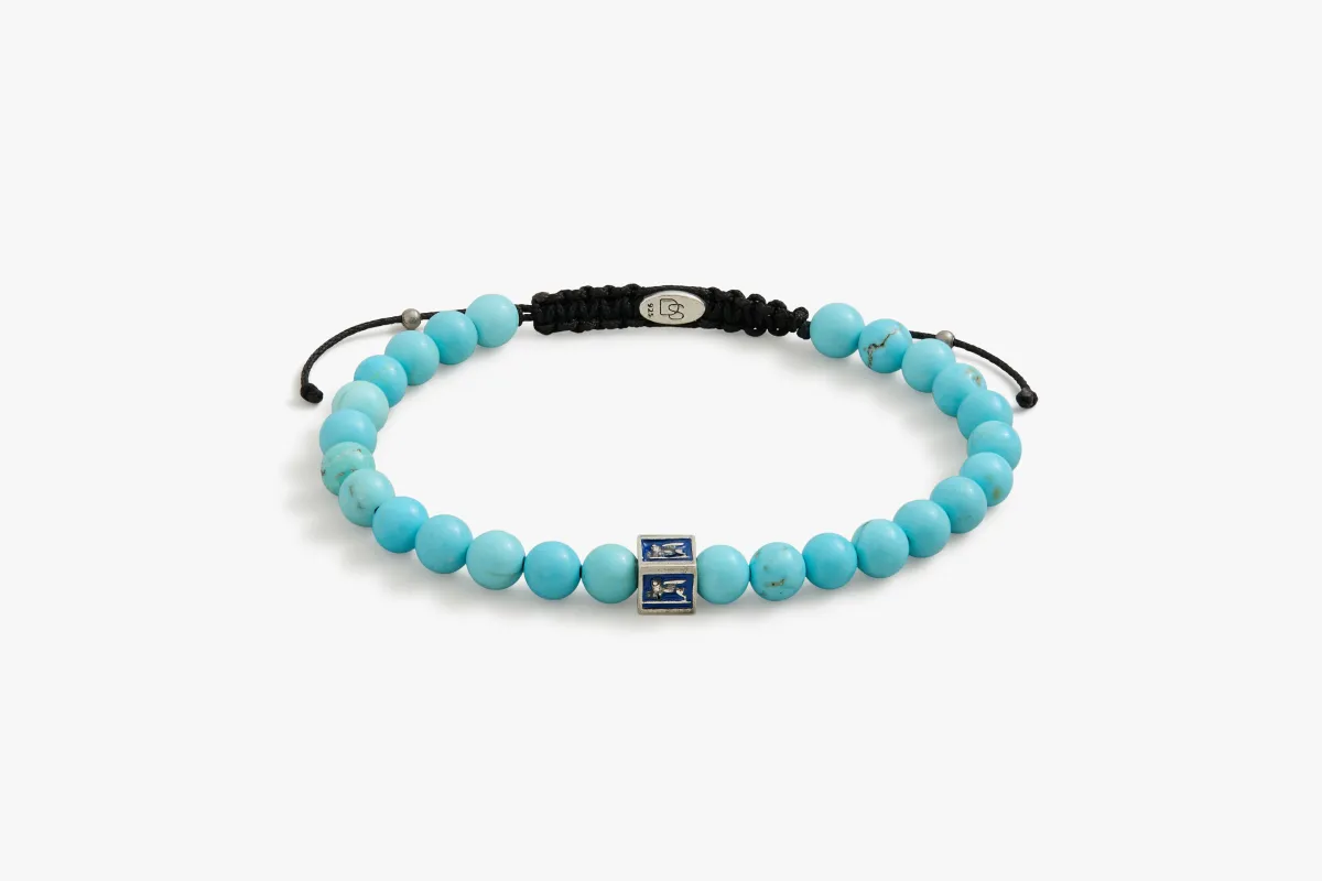 Royal Blue Venetian Lion Bracelet with Turquoise Beads sold by Degs & Sal