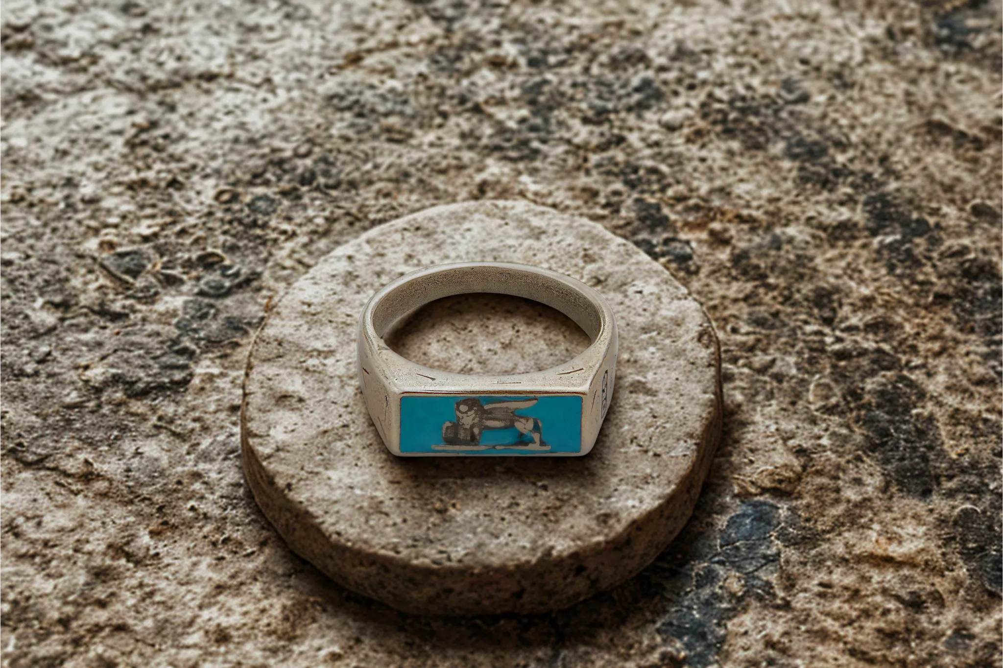 Turquoise Venetian Lion Ring sold by Degs & Sal product image thumbnail 2