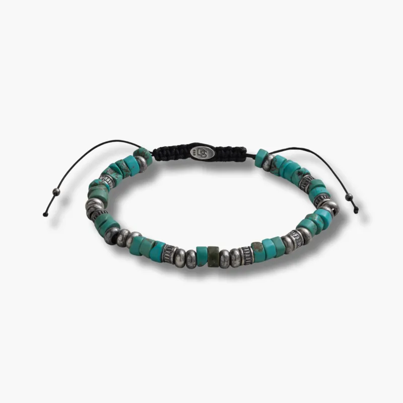 Turquoise & Sterling Silver Beaded Bracelet - PRIVATE SALE sold by Degs & Sal