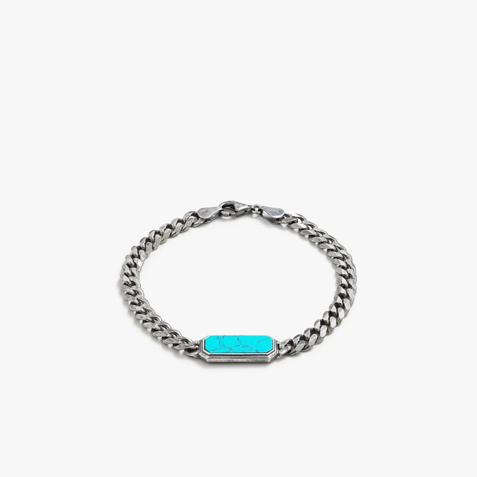 Sterling Silver Frame Chain Bracelet with Turquoise - Private Sale sold by Degs & Sal