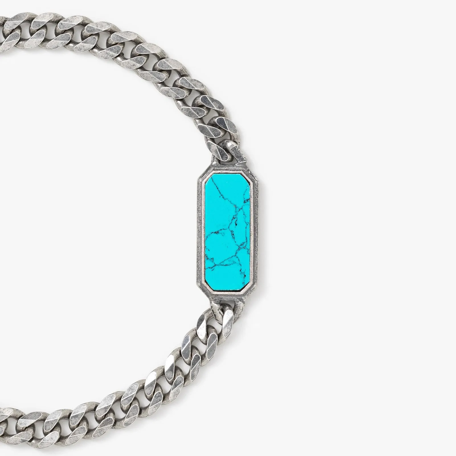 Sterling Silver Frame Chain Bracelet with Turquoise - Private Sale sold by Degs & Sal product image thumbnail 2