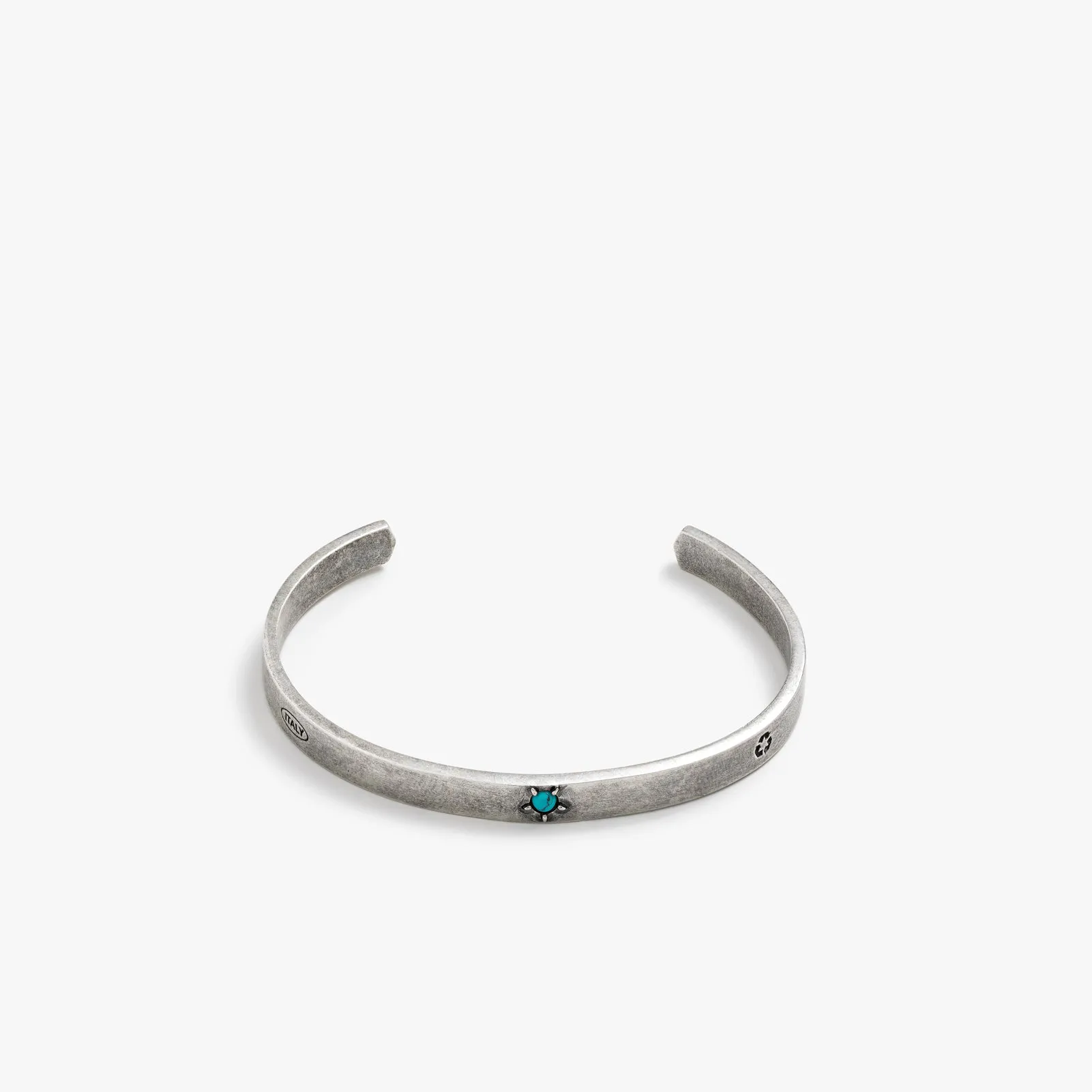 Sterling Silver Modern Hieroglyphics Cuff with Turquoise - Private Sale sold by Degs & Sal