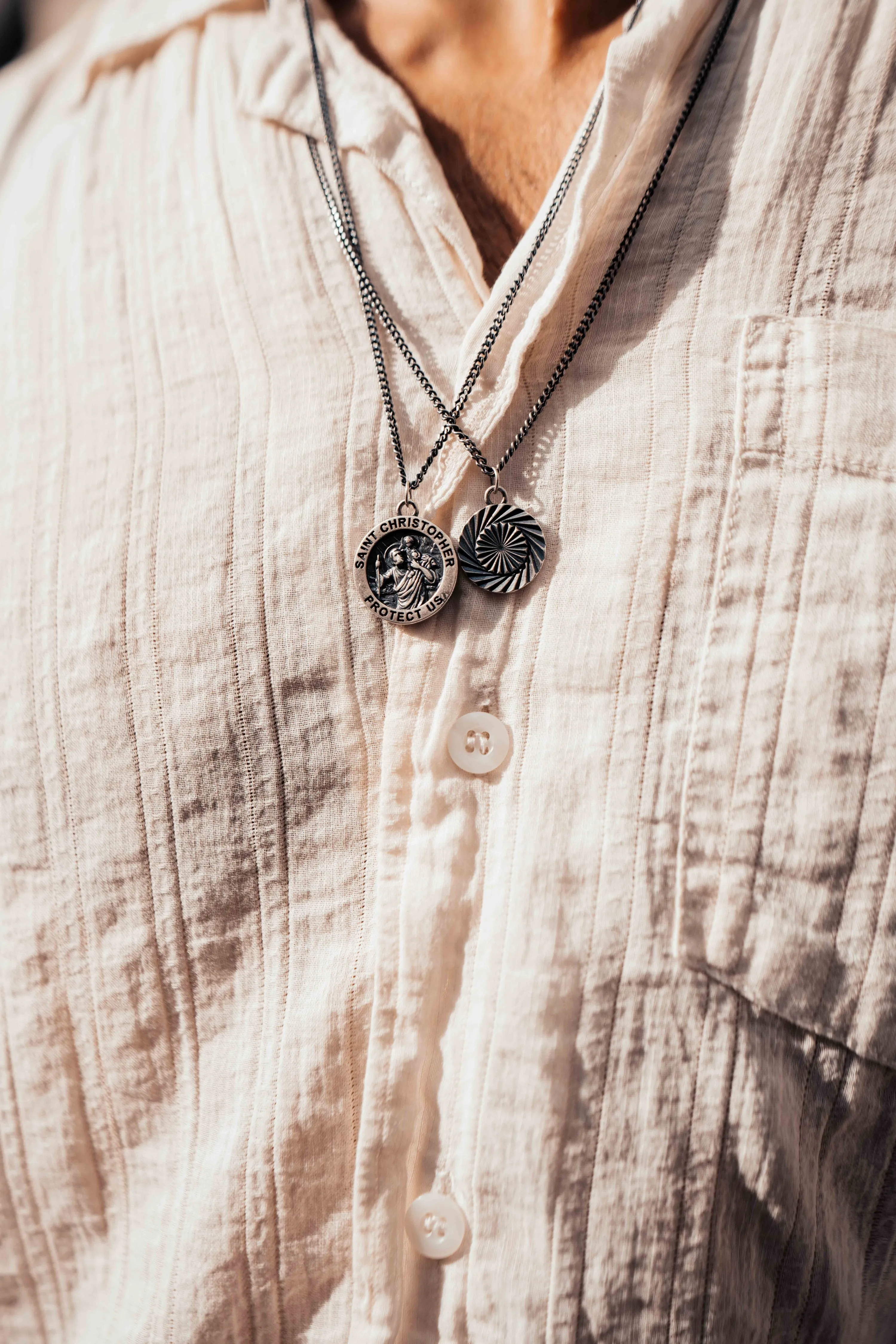 Sterling Silver Circular Pattern Necklace - 24 inch - PRIVATE SALE sold by Degs & Sal product image thumbnail 3