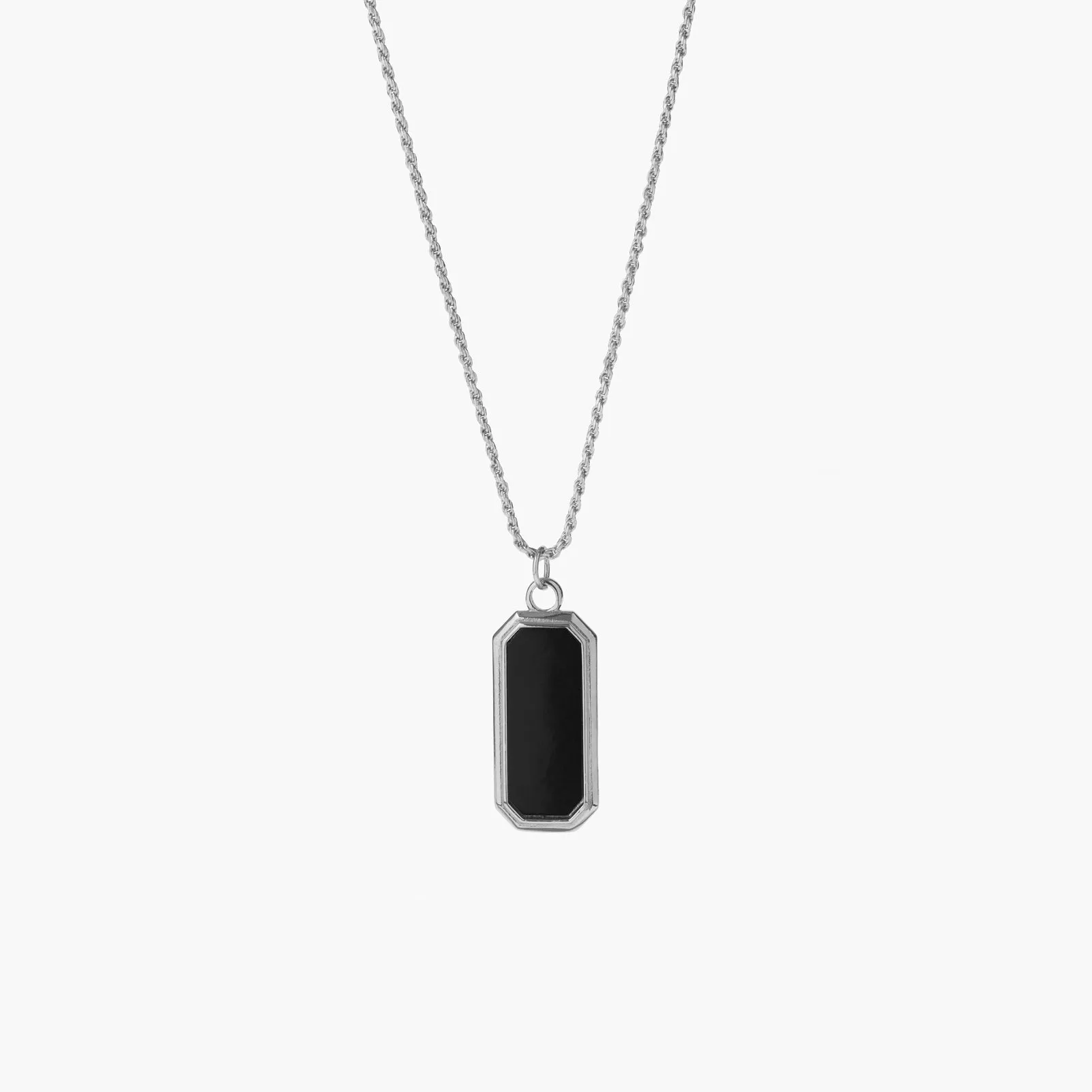Sterling Silver Frame Pendant Necklace with Black Onyx - 24 inch - PRIVATE SALE sold by Degs & Sal