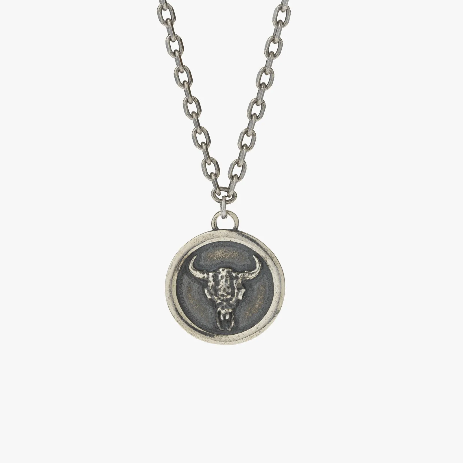 Sterling Silver Bull Skull Pendant Necklace - 24 inch - PRIVATE SALE sold by Degs & Sal product image thumbnail 3