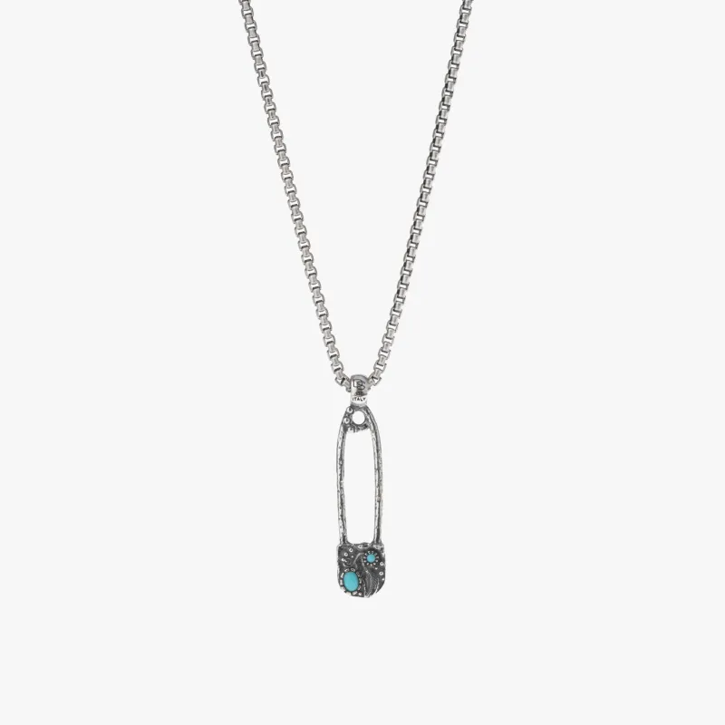 Sterling Silver Safety Pin Necklace - 24 inch - PRIVATE SALE sold by Degs & Sal