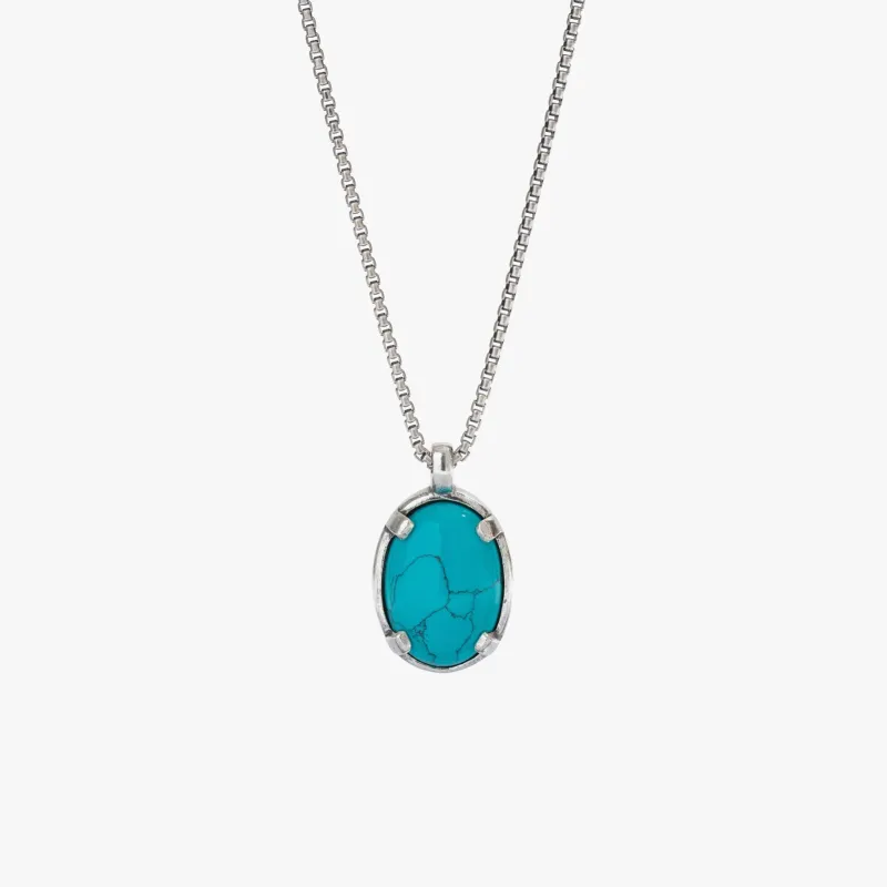 Sterling Silver Turquoise Stone Necklace - 24 inch - PRIVATE SALE sold by Degs & Sal
