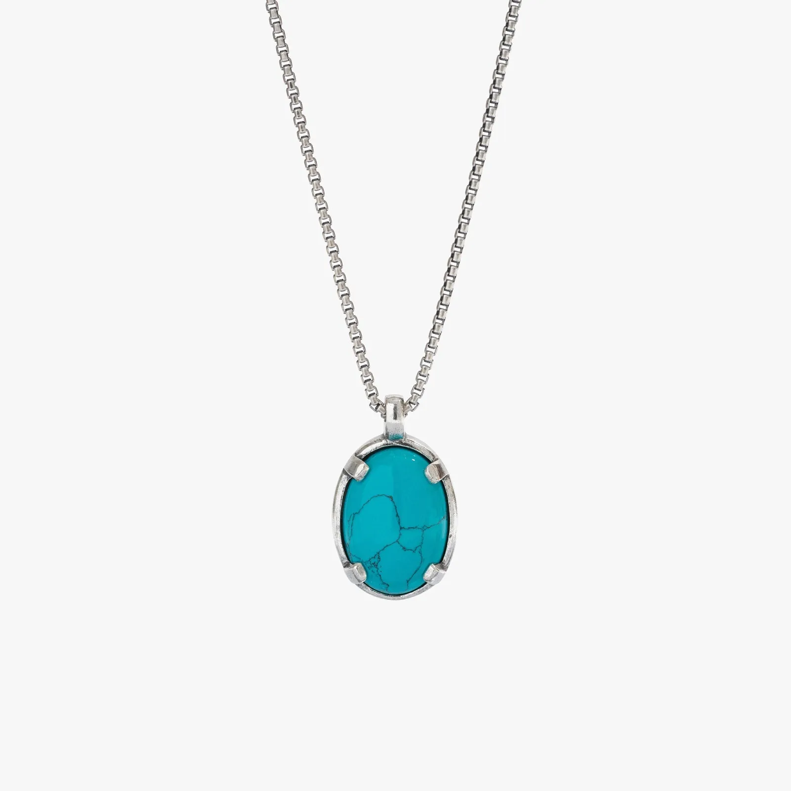 Sterling Silver Turquoise Stone Necklace - 24 inch - PRIVATE SALE sold by Degs & Sal