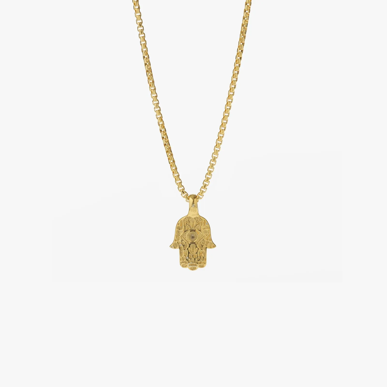 Gold Hamsa Necklace - Pendant and 24 inch - PRIVATE SALE sold by Degs & Sal