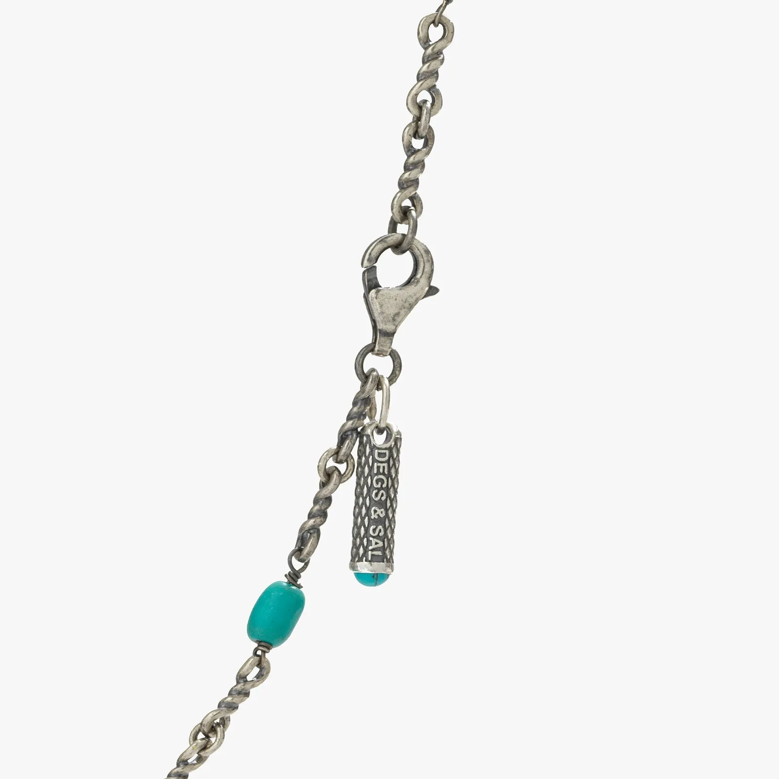 Sterling Silver Turquoise Twisted Cable Chain Necklace - 24 inch - PRIVATE SALE sold by Degs & Sal product image thumbnail 3