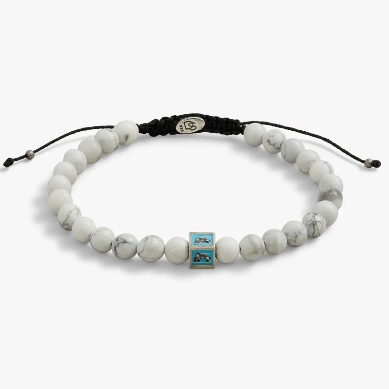 Turquoise Venetian Lion Bracelet with Howlite Beads - PRIVATE SALE sold by Degs & Sal