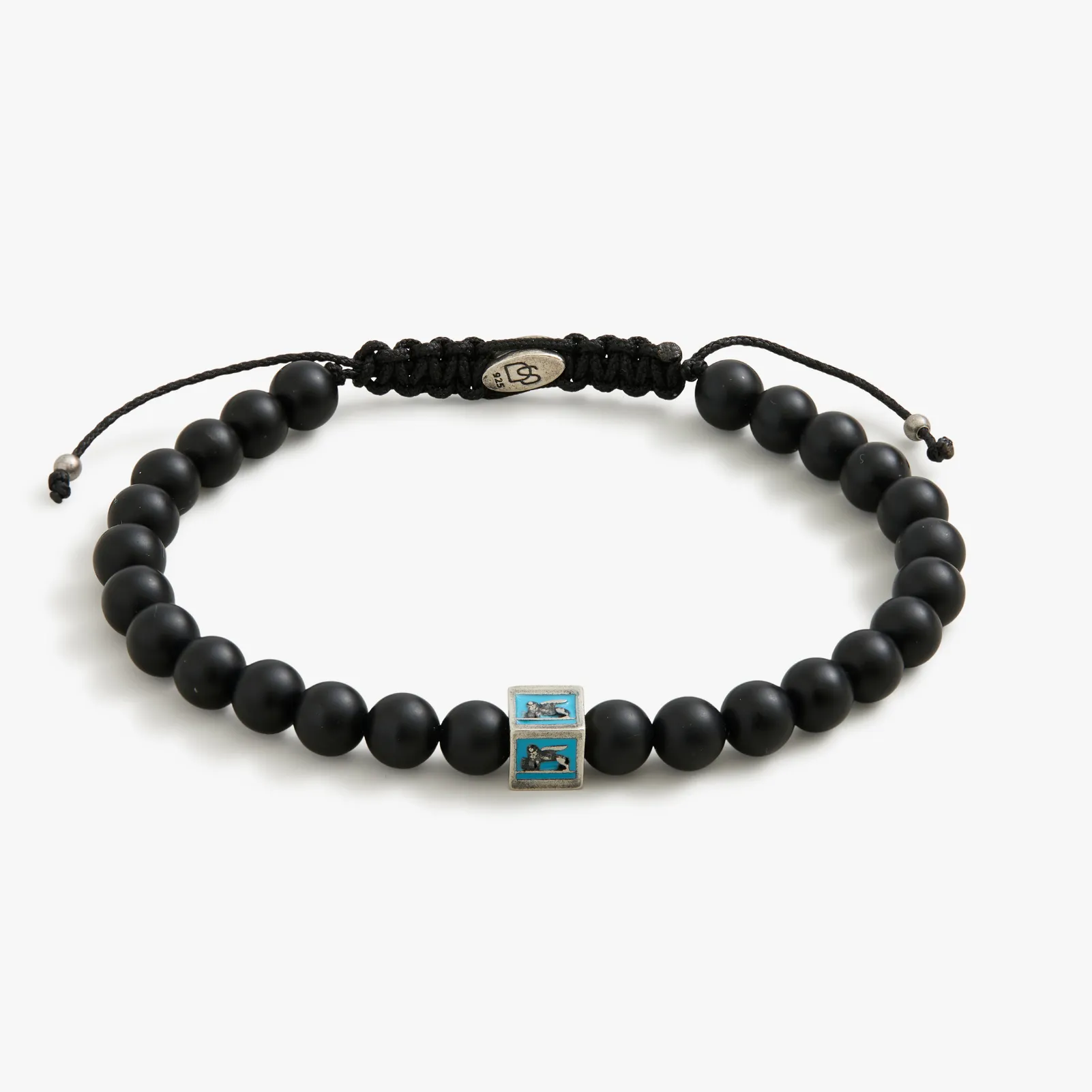 Turquoise Venetian Lion Bracelet with Black Onyx Beads - PRIVATE SALE sold by Degs & Sal