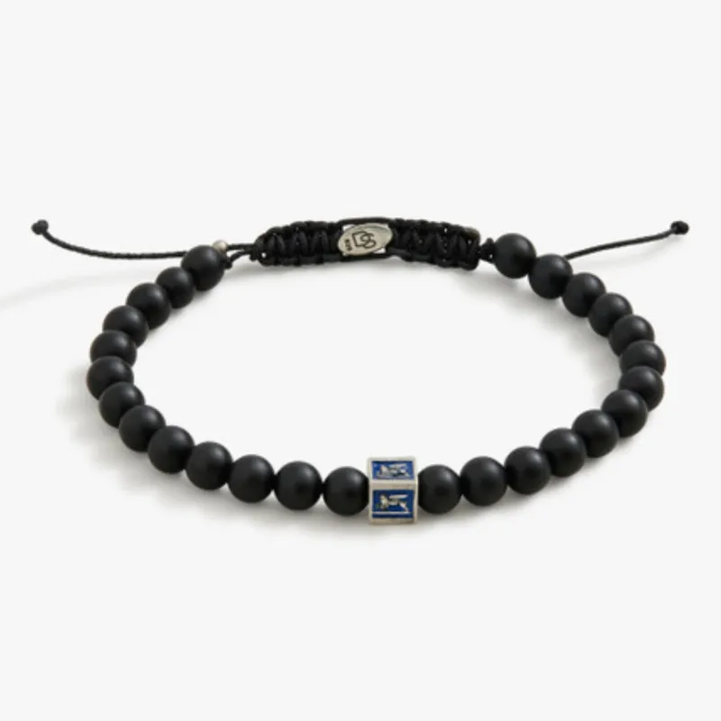 Royal Blue Venetian Lion Bracelet with Black Onyx Beads - PRIVATE SALE sold by Degs & Sal