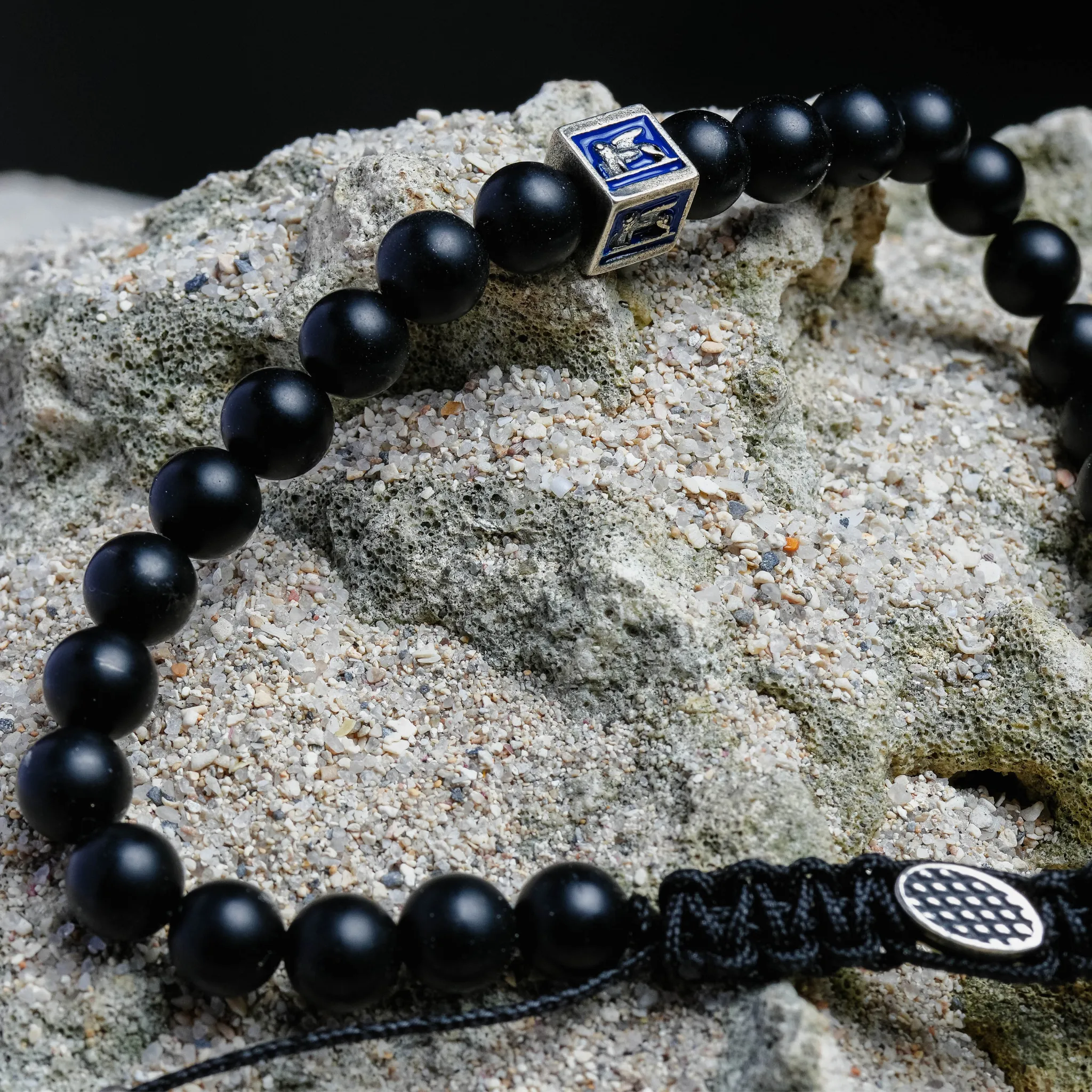 Royal Blue Venetian Lion Bracelet with Black Onyx Beads - PRIVATE SALE sold by Degs & Sal product image thumbnail 2