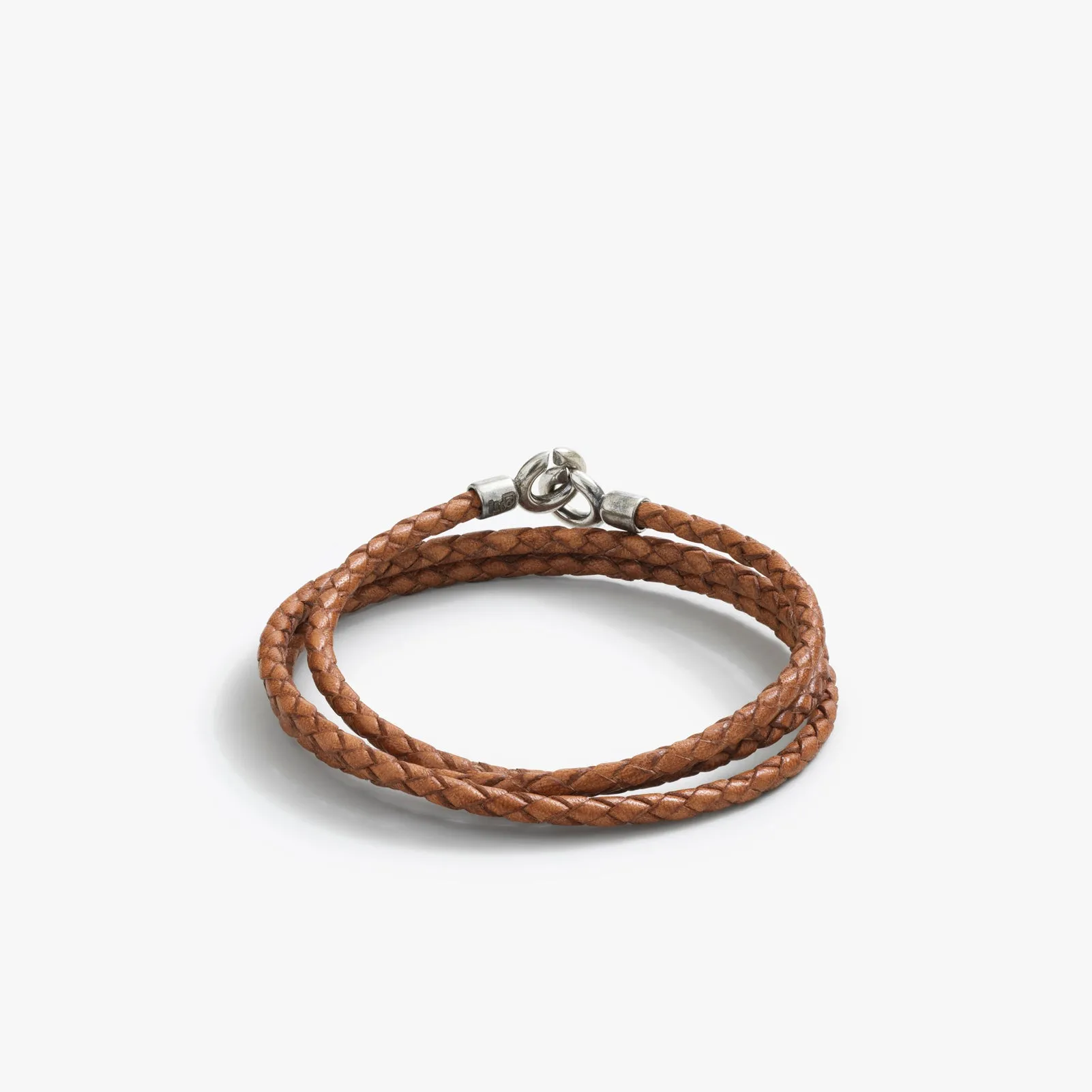 Sterling Silver 3MM Saddle C Clasp Braided Leather Bracelet - PRIVATE SALE sold by Degs & Sal product image thumbnail 4