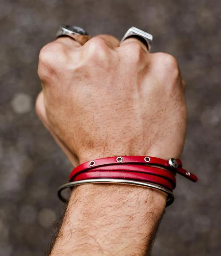 Sterling Silver Red Leather Adjustable Strap Bracelet - PRIVATE SALE sold by Degs & Sal product image thumbnail 2