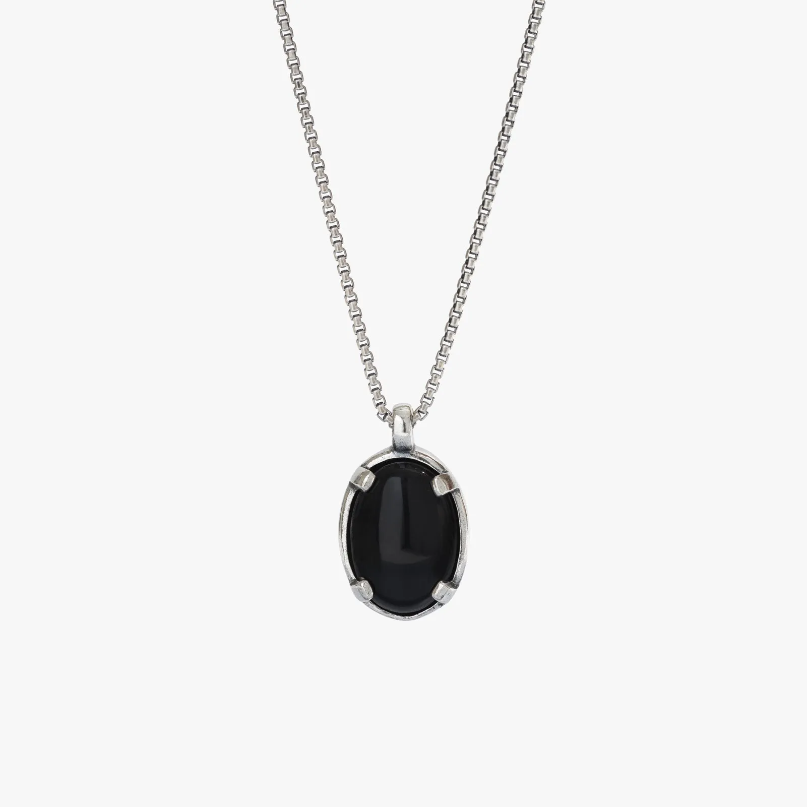 Sterling Silver Black Onyx Stone Necklace - 24 inch - PRIVATE SALE sold by Degs & Sal