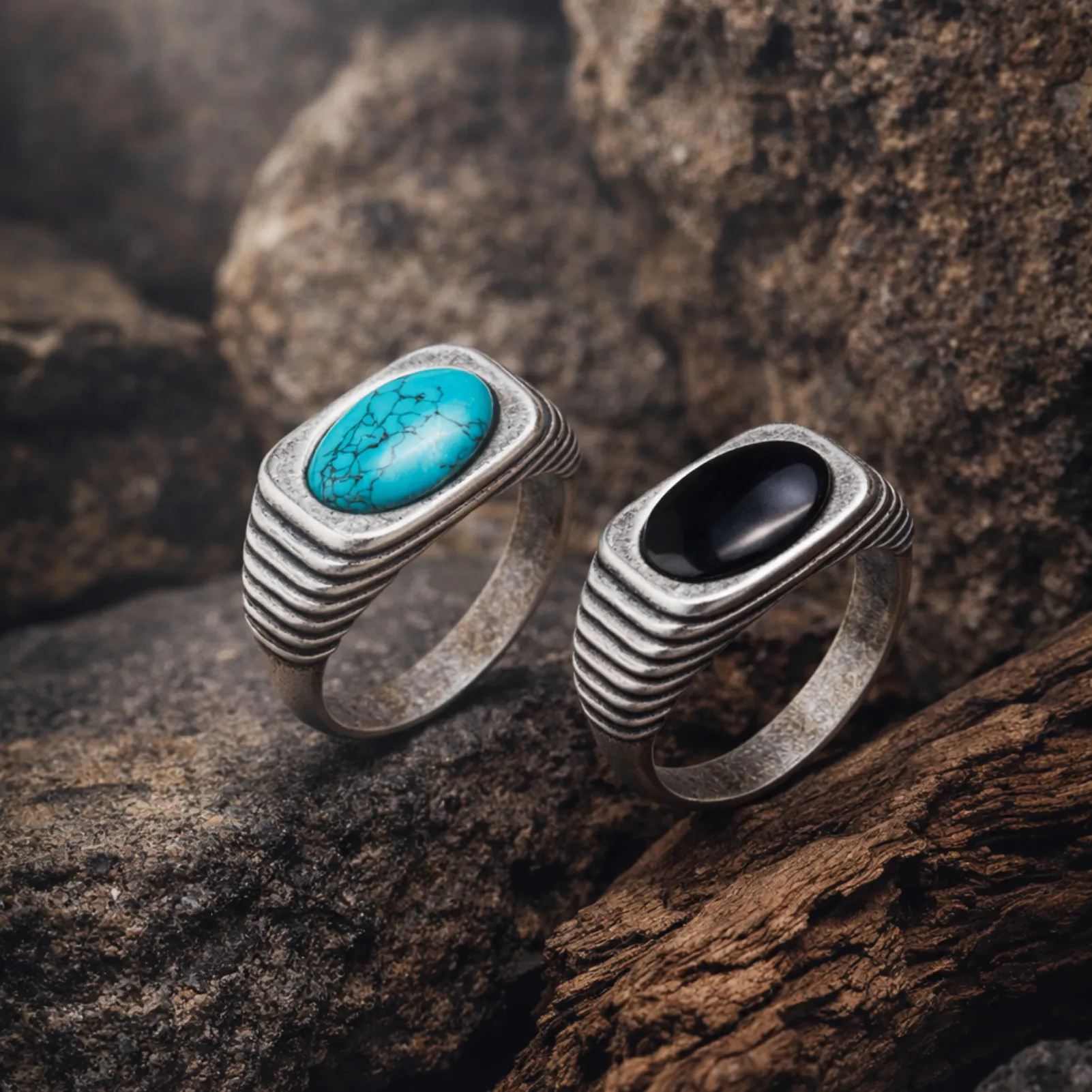 Turquoise Ring with Fluted Band sold by Degs & Sal product image thumbnail 4