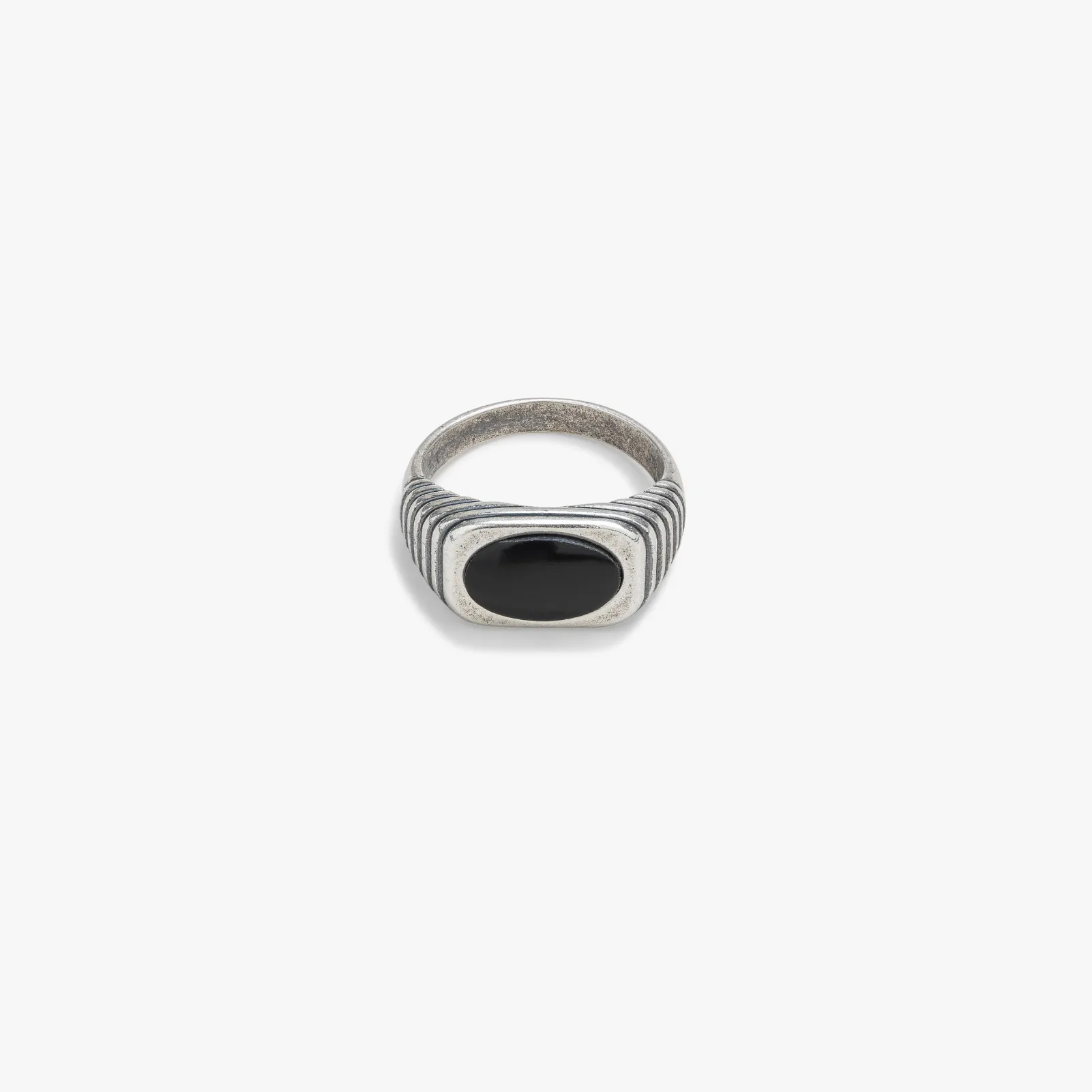 Black Onyx Ring with Fluted Band sold by Degs & Sal product image thumbnail 3