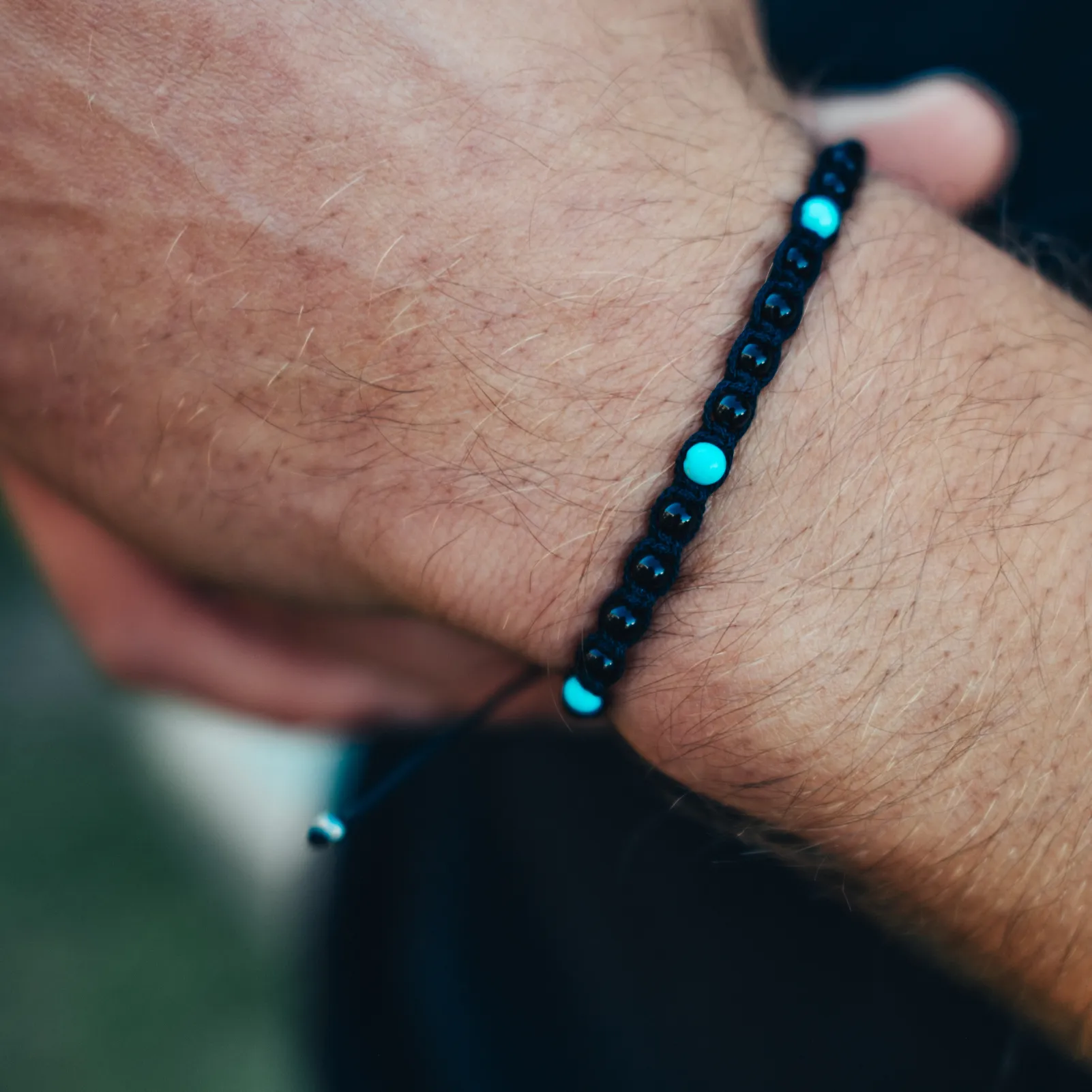 Macramé Bracelet with Turquoise Accents sold by Degs & Sal product image thumbnail 2