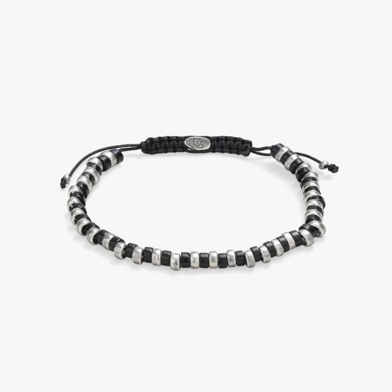 Black and Silver Cylinder Bracelet sold by Degs & Sal