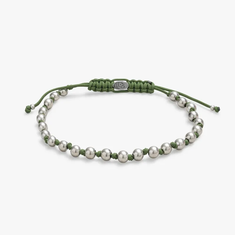 Silver Bead Green Cord Bracelet sold by Degs & Sal