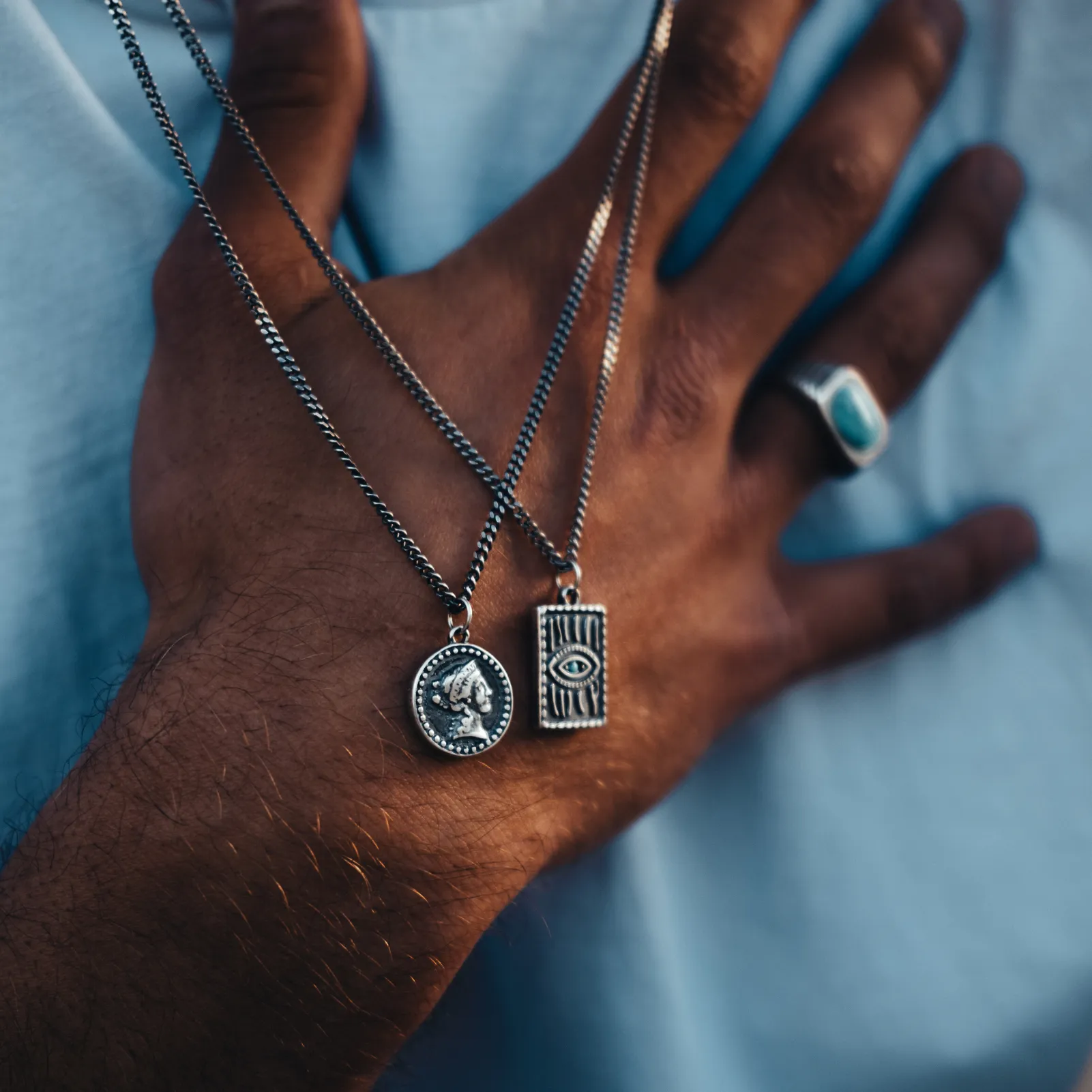 Evil Eye Tag Necklace sold by Degs & Sal product image thumbnail 2