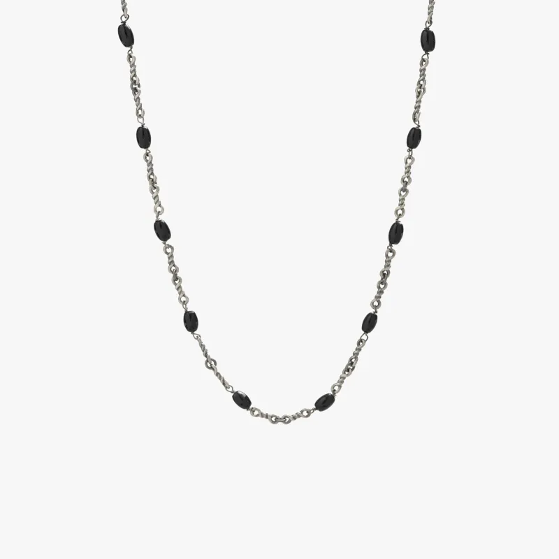 Sterling Silver Black Onyx Twisted Cable Chain Necklace - Private Sale made by Degs & Sal