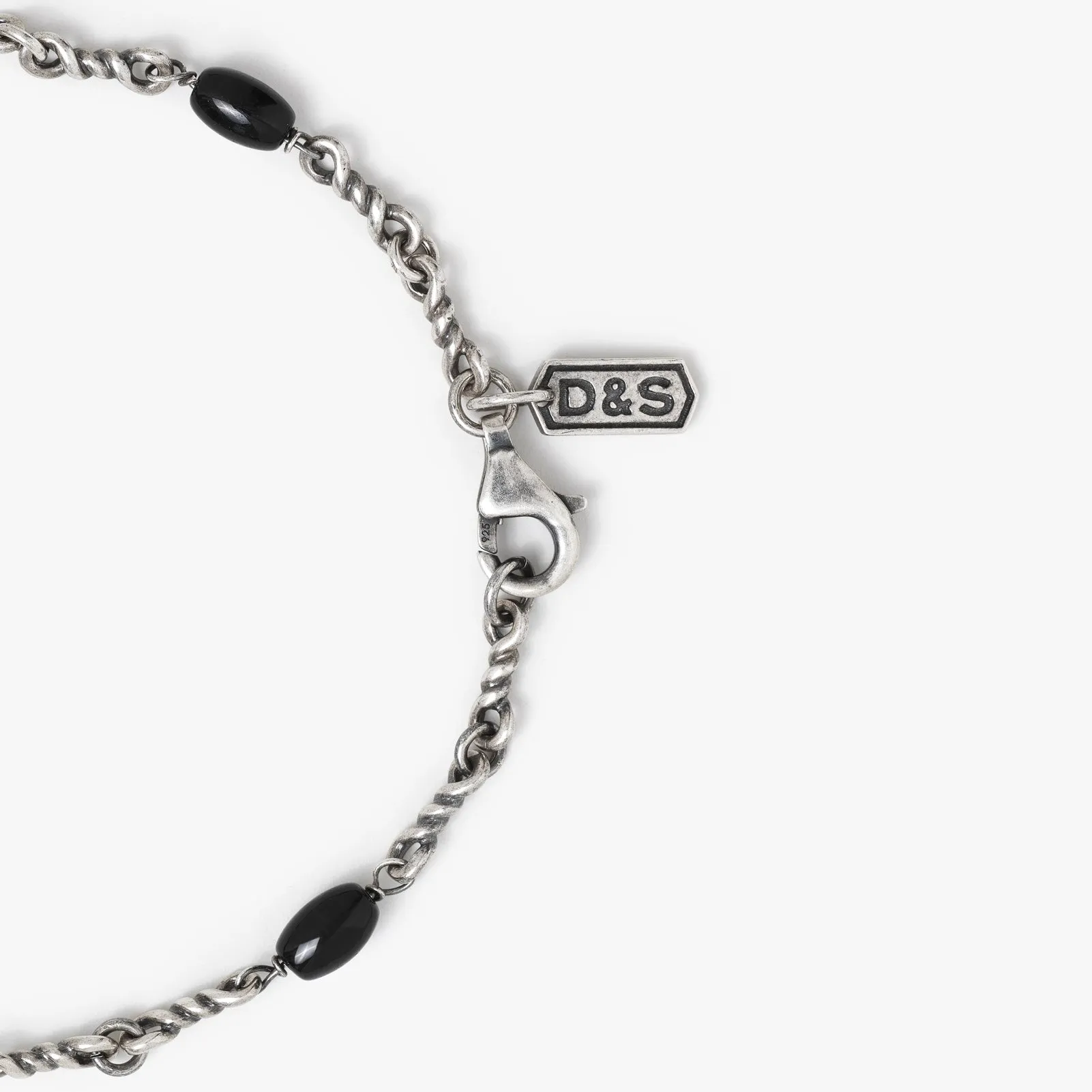 Sterling Silver Black Onyx Twisted Cable Chain Bracelet - Medium and Large - Private Sale sold by Degs & Sal product image thumbnail 3