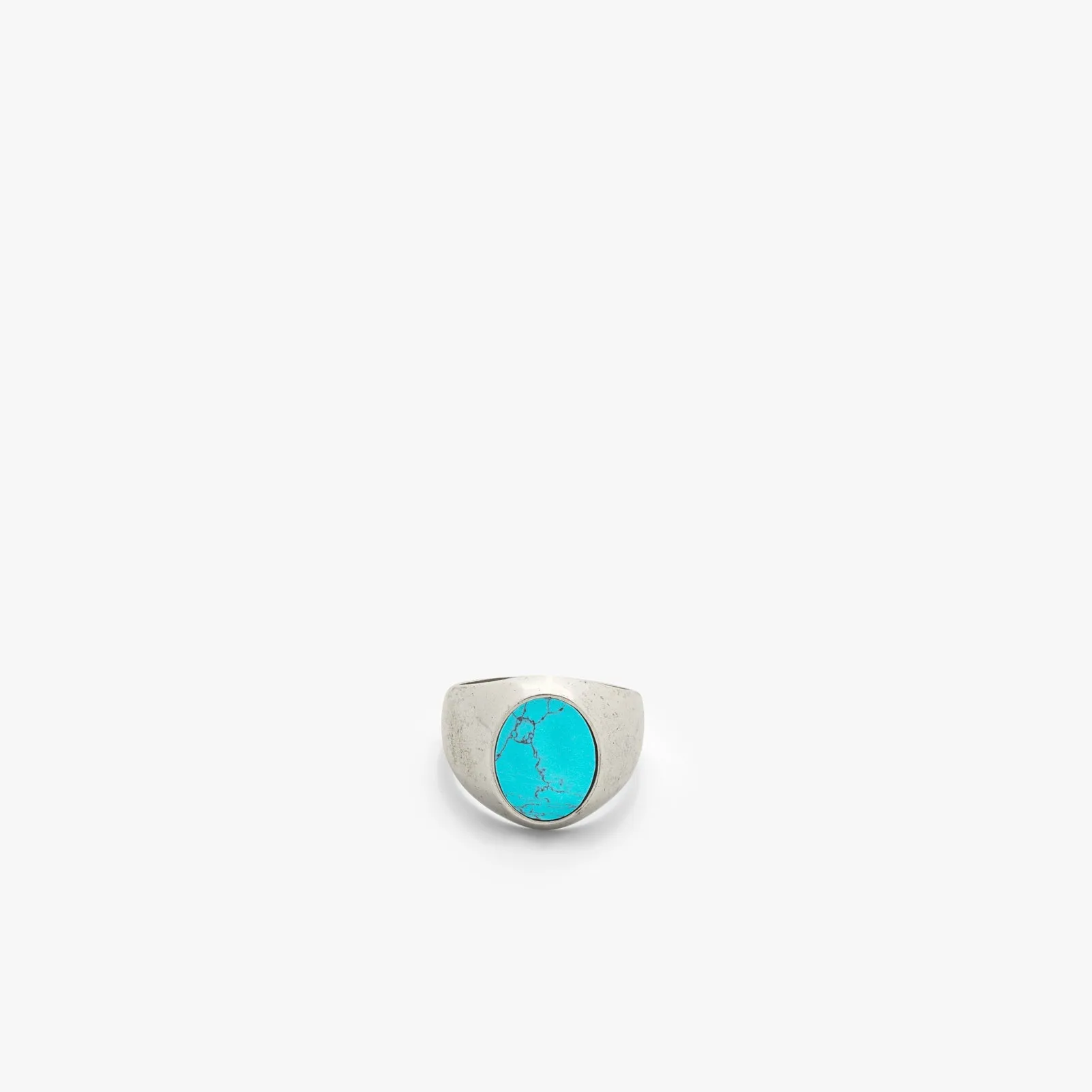 Sterling Silver Smooth Signet Ring with Turquoise Stone - Size 11 - Private Sale sold by Degs & Sal product image thumbnail 2