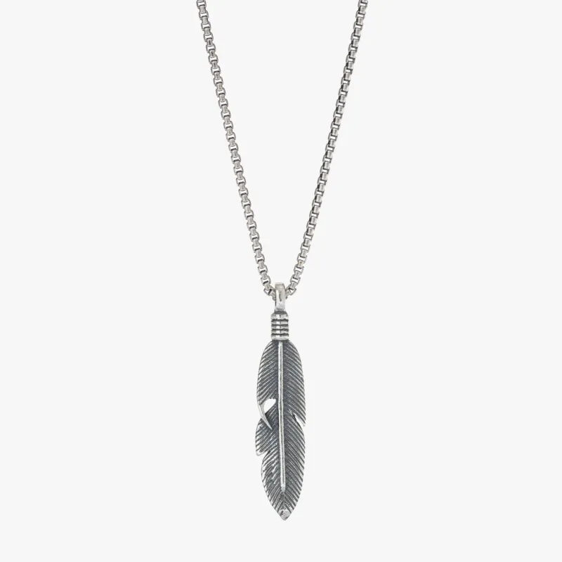 Sterling Silver Feather Necklace - Pendant and 24 inch - Private Sale made by Degs & Sal