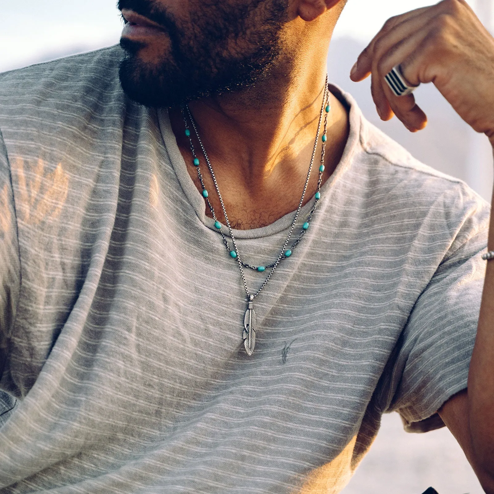 Sterling Silver Feather Necklace - BOGO sold by Degs & Sal product image thumbnail 2