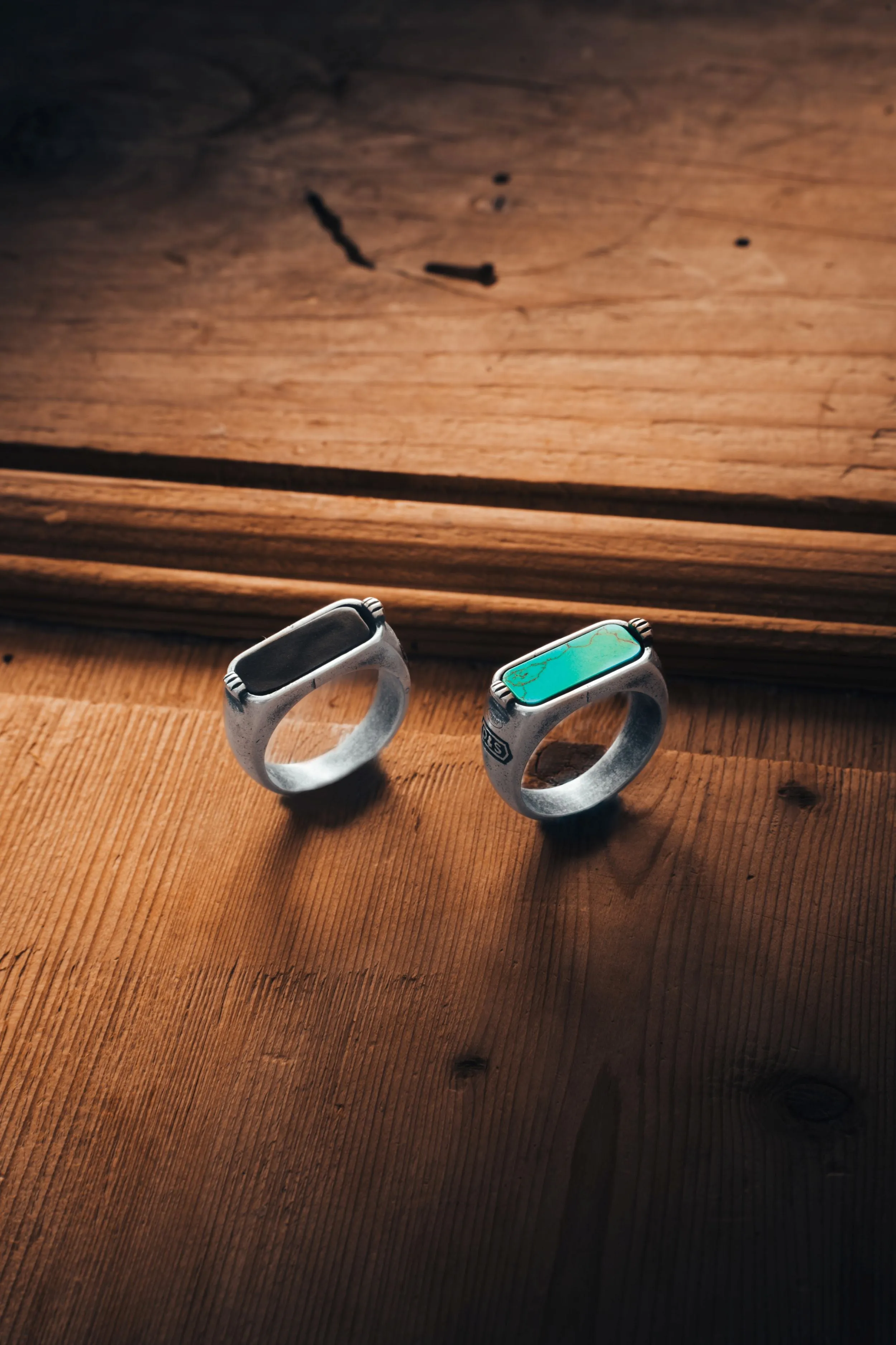 Sterling Silver Turquoise Horizontal Signet Ring - BOGO sold by Degs & Sal product image thumbnail 2