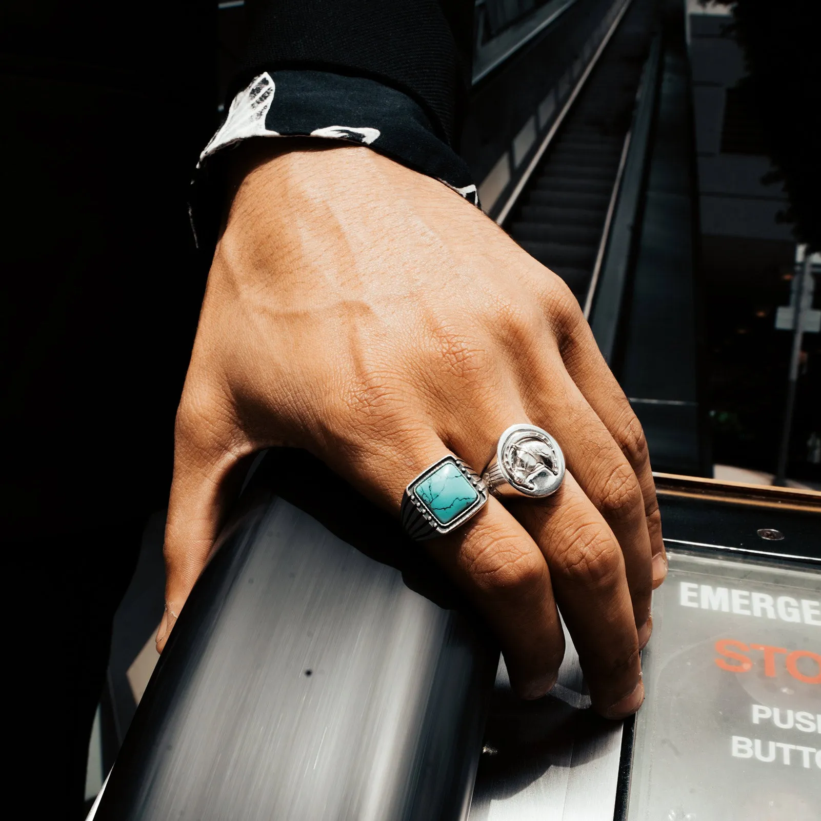 Sterling Silver Easy Rider Ring with Turquoise Stone - BOGO sold by Degs & Sal product image thumbnail 2