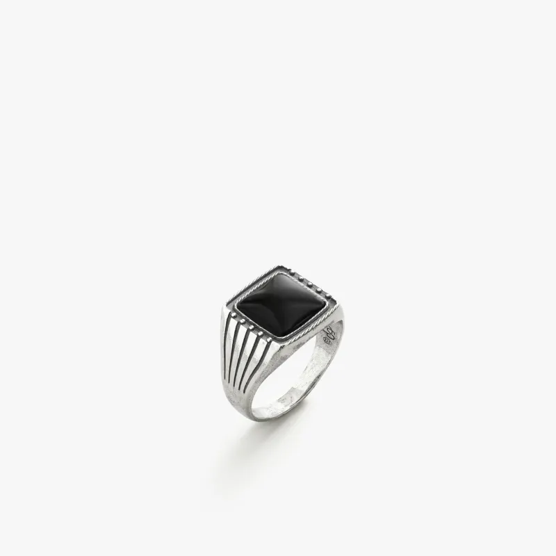Sterling Silver Easy Rider Ring with Black Onyx - BOGO made by Degs & Sal