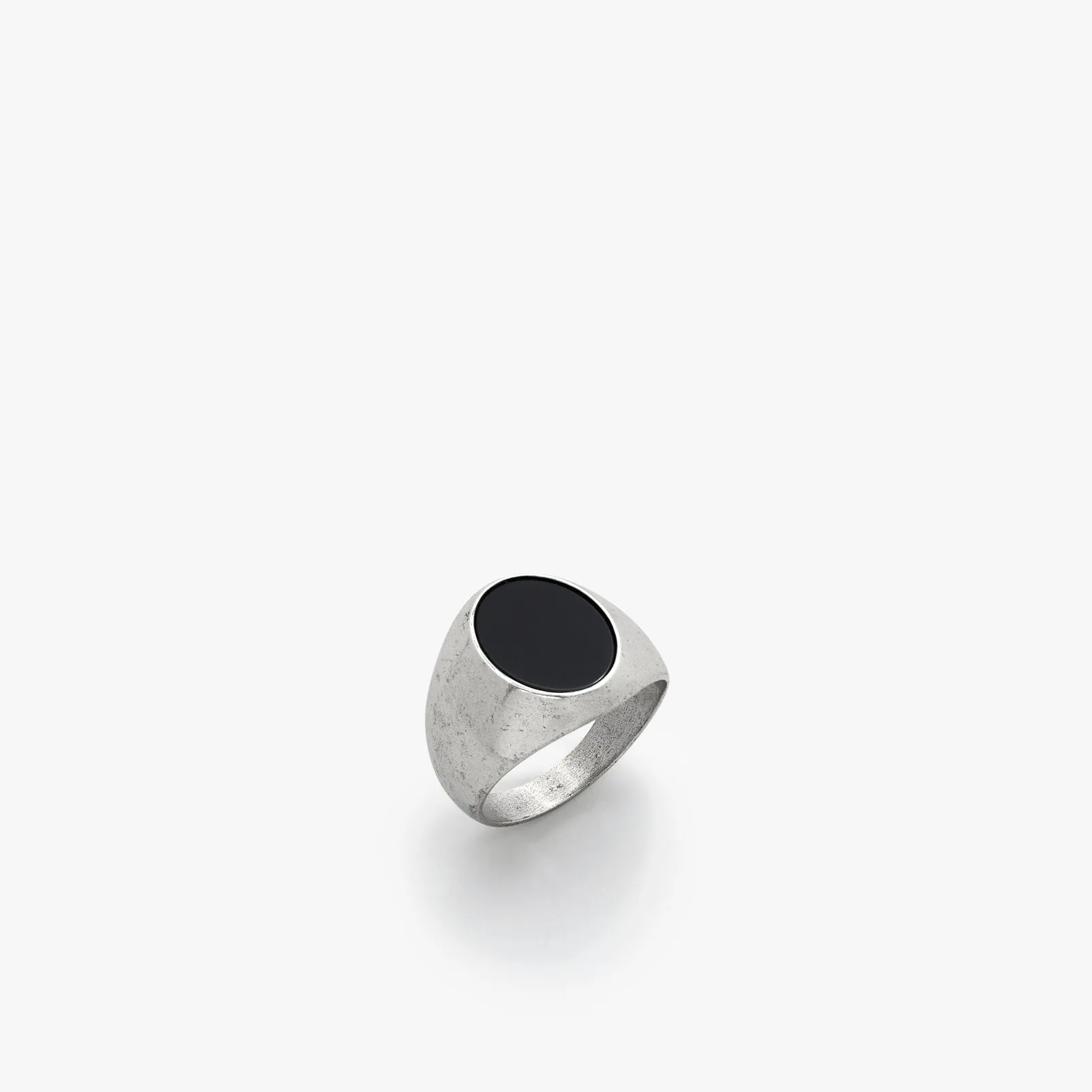 Sterling Silver Smooth Signet Ring with Black Onyx Stone - BOGO sold by Degs & Sal