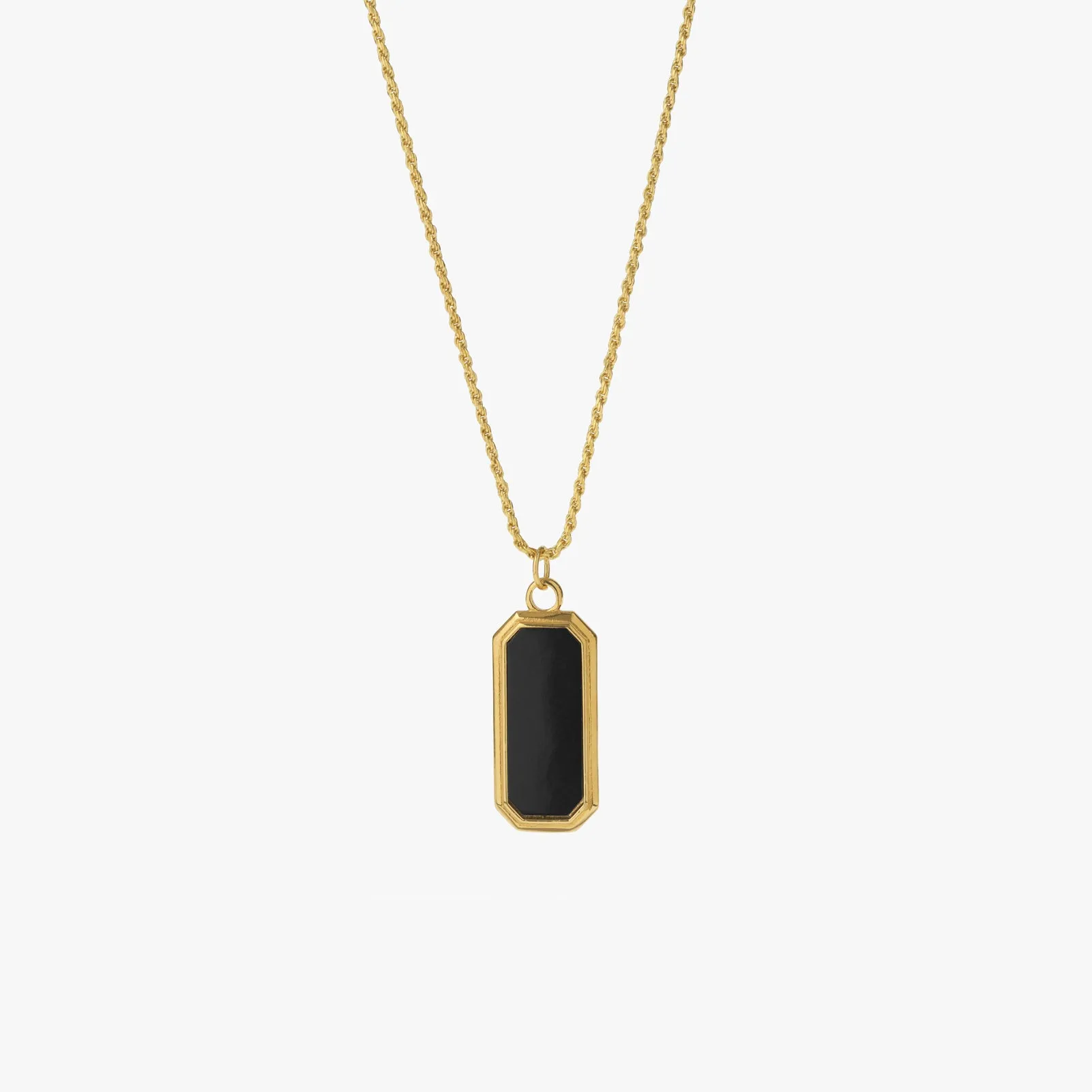 Gold Frame Pendant Necklace with Black Onyx - BOGO sold by Degs & Sal