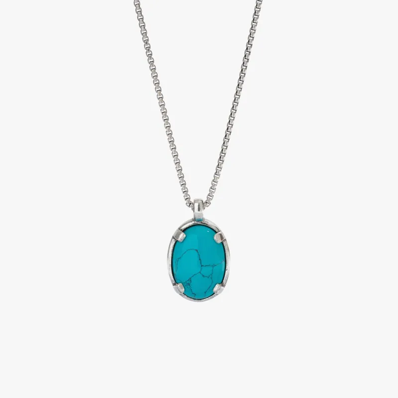 Sterling Silver Turquoise Stone Necklace - BOGO made by Degs & Sal