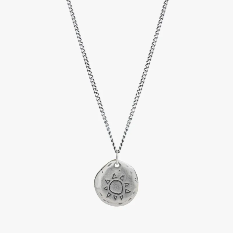 Etched Sun Necklace made by Degs & Sal