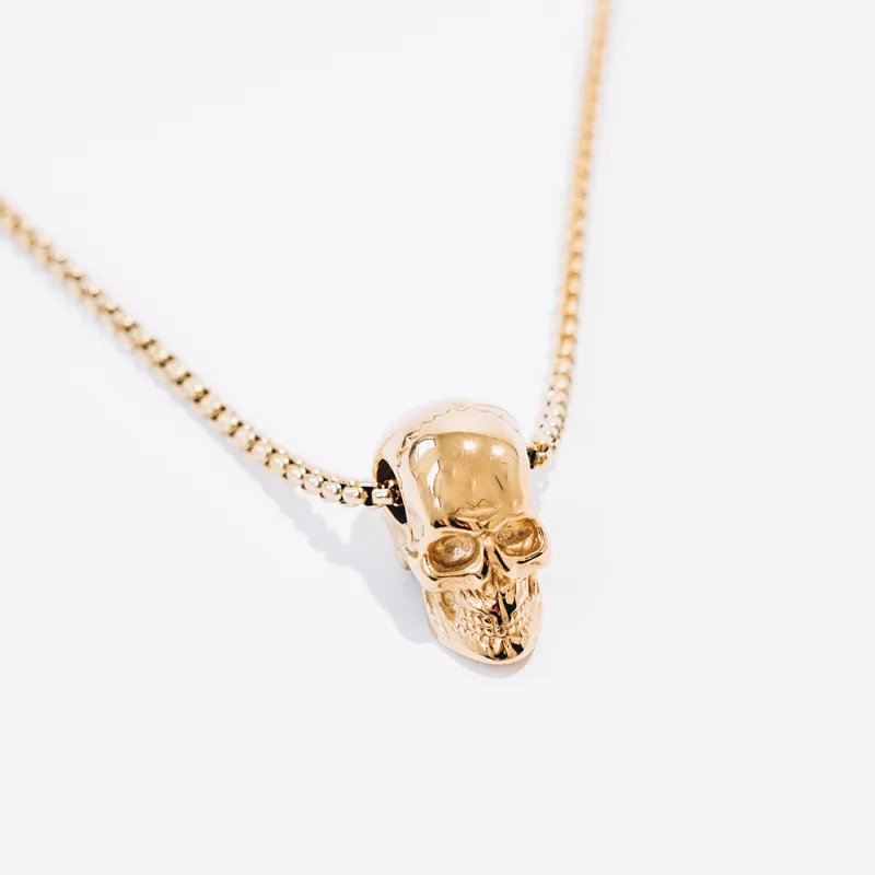 Gold Skull Bead Necklace made by Degs & Sal