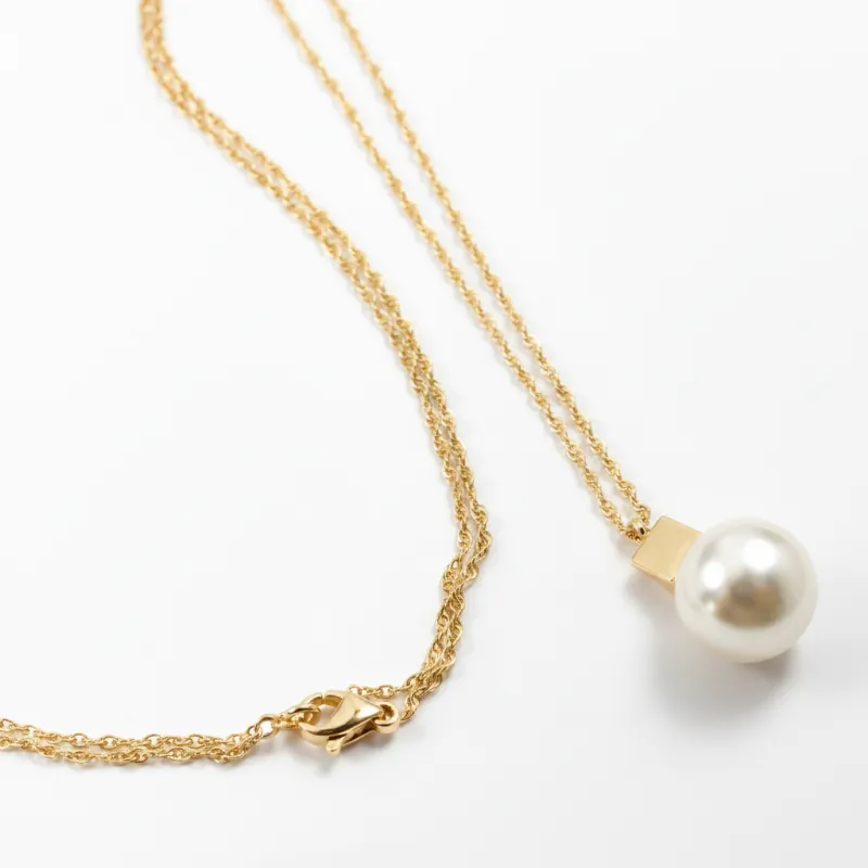 Single Pearl Gold Rope Chain Necklace made by Degs & Sal