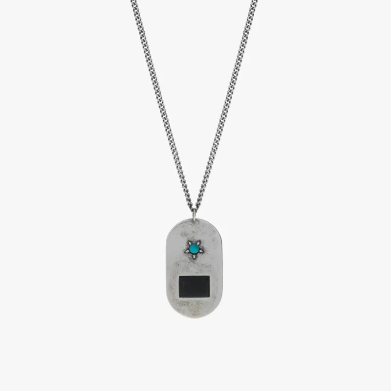 Sterling Silver Stone Dog Tag Necklace sold by Degs & Sal