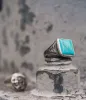 Sterling Silver Vintage Turquoise Signet Ring sold by Degs & Sal