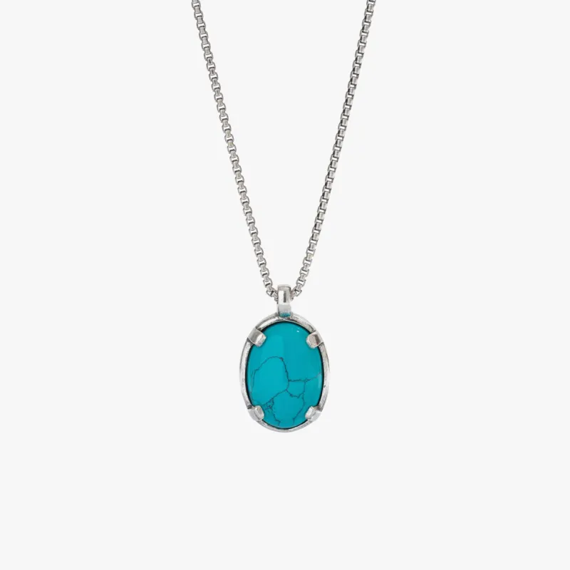 Sterling Silver Turquoise Stone Necklace sold by Degs & Sal